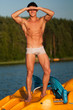Male model in the water