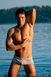 Male model in the water