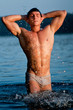 Male model in the water
