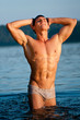 Male model in the water