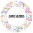 CONSULTING. Circular frame with association terms.