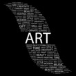 ART. Word collage on black background.