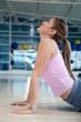 gym woman stretching