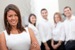 Business woman with a group