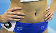 The sportswoman with piercing The sportswoman with piercing
