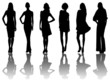 6 silhouettes of women /6