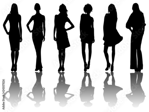 silhouettes of women. 6 silhouettes of women /6