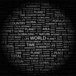 WORLD. Illustration with different association terms.
