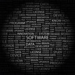 SOFTWARE. Word collage on black background.