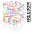FREEDOM. Wordcloud illustration.