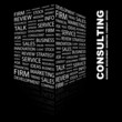 CONSULTING. Illustration with different association terms.