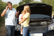 Family Broken Down On Country Road Family Broken Down On Country Road