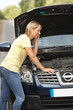 Female Driver Broken Down On Country Road Female Driver Broken Down On Country Road