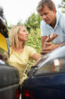 Man And Woman Having Argument After Traffic Accident Man And Woman Having Argument After Traffic Accident