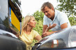 Man And Woman Having Argument After Traffic Accident Man And Woman Having Argument After Traffic Accident