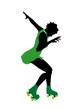 African American Female Roller Skater Silhouette