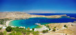 View at  Lindos Bay-  Rhodes island, Greece