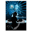 Abstract party poster with DJ turntable