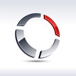 Abstract 3d ring icon.