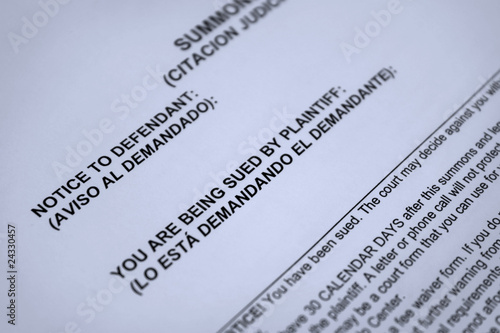 Photo: court summons legal form court summons legal form