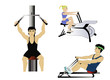At the gym illustration