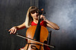 Beautiful cello musician