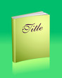 Blank golden book with reflection and sample title