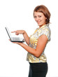 Smiling girl with laptop Smiling girl with laptop