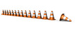 traffic cones arranged in line- do not enter interdiction zone