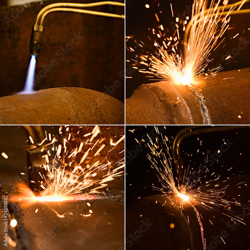 Photo: Gas torch. Metal cutting Gas torch. Metal cutting