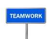 Illustration: Schild Teamwork Schild Teamwork