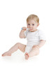Toddler clears teeth
