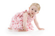 Infant in flowered dress