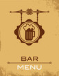 Ancient street signboard of beer house , bar menu template -2 Ancient street signboard of beer house , bar menu template -2