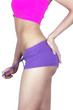 Thin woman body with hand on buttocks