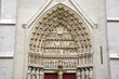 france,amiens,cathédrâle,façade, sud, portail ,vierge dorée