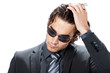homme caucasien / européen lunettes de soleil mode beauté homme caucasien / européen lunettes de soleil mode beauté