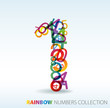 Number one made from colorful numbers Number one made from colorful numbers