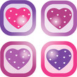 buttons with hearts