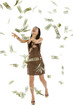 pretty woman throwing money