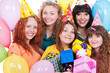 happy women with gifts and balloons happy women with gifts and balloons