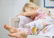 little girl in bed