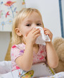 little girl with cold