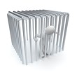 Jailed man in cage. 3d rendered illustration. Jailed man in cage. 3d rendered illustration.