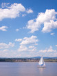 Sailing Boat on the St-Lawrence River near Quebec City
