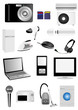 Set of multimedia elements isolated on white