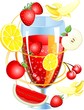 Frullato di Frutta-Fresh Fruit Milkshake-Vector Frullato di Frutta-Fresh Fruit Milkshake-Vector