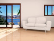 intérieur d'appartement plus canapé blanc vue mer intérieur d'appartement plus canapé blanc vue mer