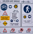 Rules sign of Golden Gate Bridge in San Francisco