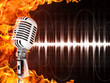 Microphone on Fire Background Microphone on Fire Background